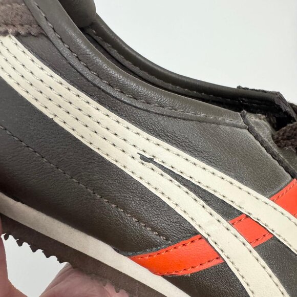 New Women's Brown Leather Onitsuka Tiger Sneakers by ASICS Mexico 66, Size 6.5 - Picture 12 of 13